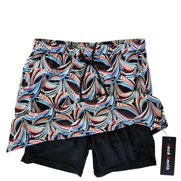 Jack Smith Skort NWT Pockets, Soft Knit, Mesh Lining, Multicolor & Black Sz S - Picture 4 of 12